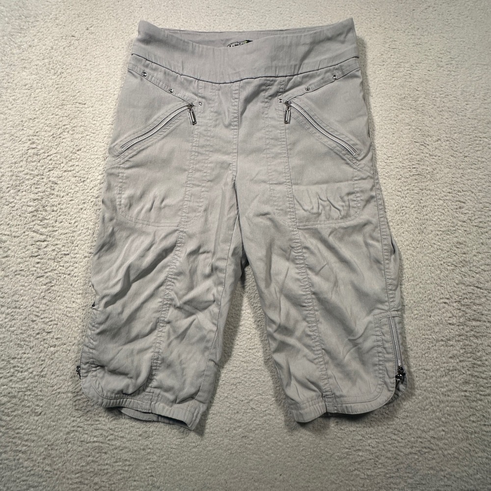 Jamie Sadock Pull on Knee Shorts / Golf Pants‎ 6 Grey Zipper Pocket Resortwear